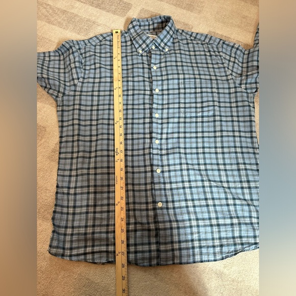 Peter Millar Men’s Blue Plaid Cotton Button Down Shirt (Size L) - Picture 6 of 8